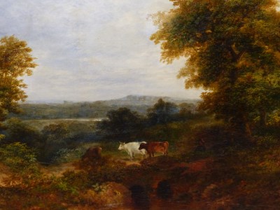 Lot 409 - Victorian school, cattle on a bridge by a...