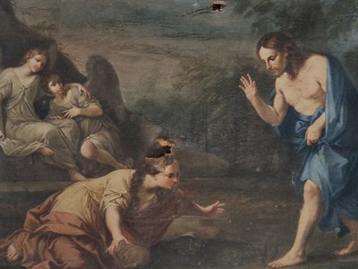 Lot 410 - 19th century European school, two angels watch...