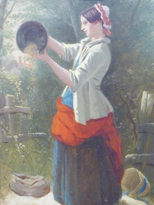 Lot 418 - 19th century French school, a standing lady...