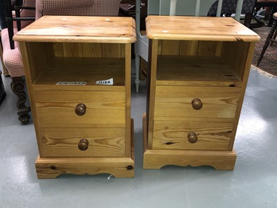 Lot 1218A - A pair of modern pine bedsides