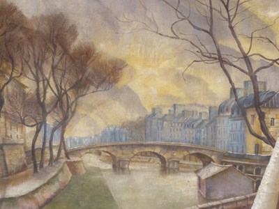 Lot 460 - Late 19th century French school, a bridge...
