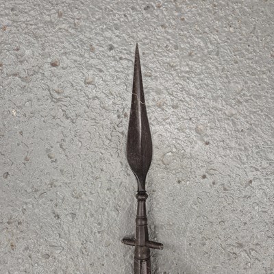 Lot 468 - A 19th century pole arm with an iron spear head