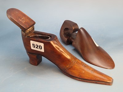 Lot 520 - A 19th centuury brass pointile mahogany shoe...