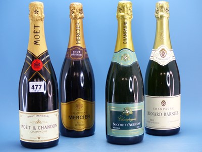 Lot 477 - Champagne. Four bottles of Champagne to...