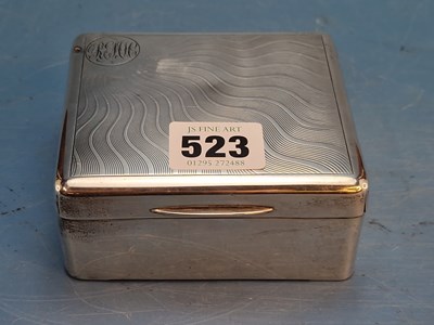 Lot 523 - A cedar lined silver cigarette box, London 1913