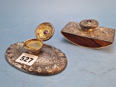 Lot 527 - A sterling silver mounted paperweight stamp...