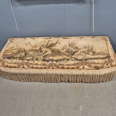 Lot 530 - A stool covered with an 18th century tapestry...
