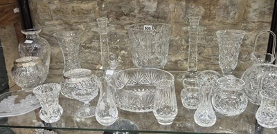 Lot 535 - A collection of cut glass vases and bowls...