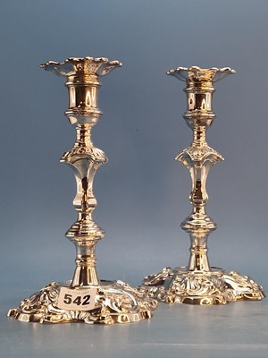 Lot 542 - A pair of silver candlesticks by Philip...