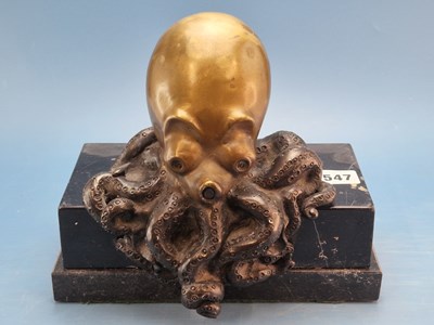 Lot 547 - A partiall polished bronze figure of an...