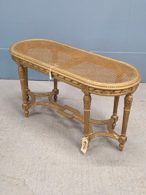 Lot 551 - A 20th century gilt wood double stool with an...