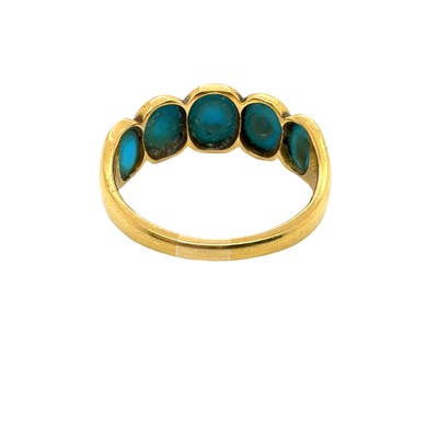 Lot 5 - An antique turquoise and gold graduated half...
