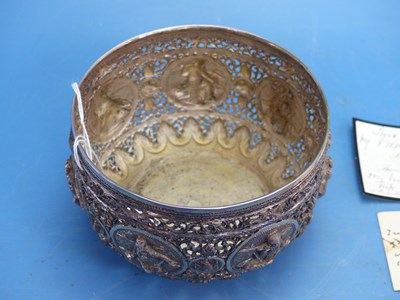 Lot 572 - An Indian silver pierced figural bowl given by...