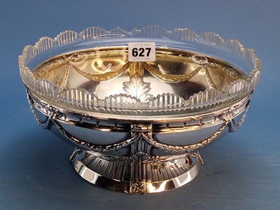 Lot 627 - A Hallberg Swedish silver bowl with a clear...