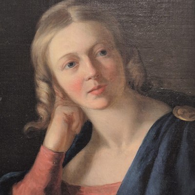 Lot 631 - 19th century school, a head and shoulders...