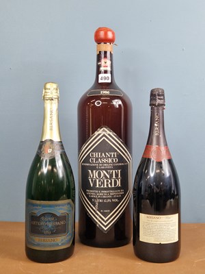 Lot 490 - Three large format Italian wine bottles to...