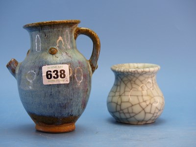 Lot 638 - A guan type jarlet. H 7.5cms. together with a...