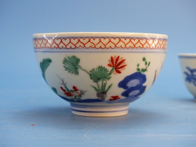 Lot 639 - A Chinese wucai bowl decorated with flowers,...