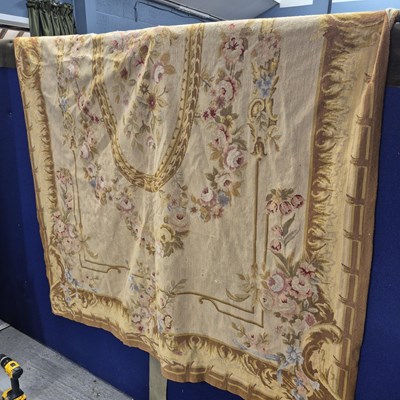 Lot 497a - A needlepoint rug of Aubusson design