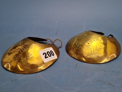 Lot 200 - Two small gilt brass gorgets.