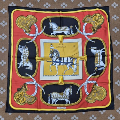 Lot 147 - Hermes- a silk scarf, Grand Apparat.