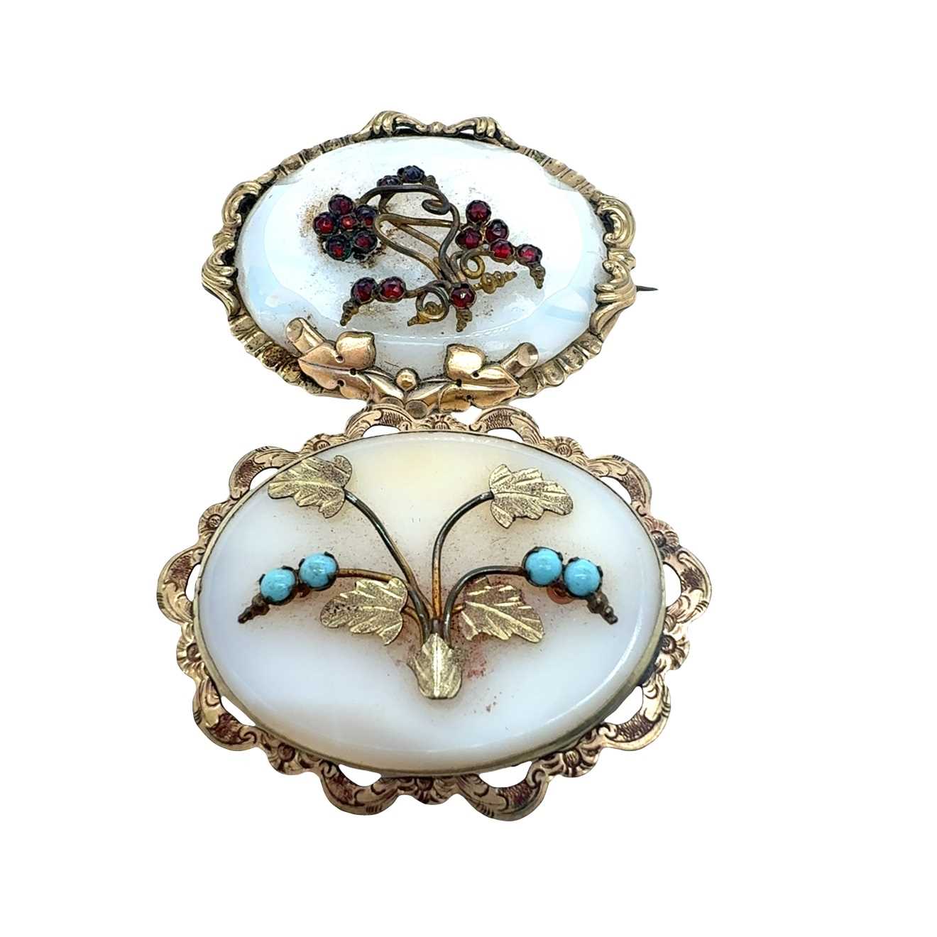 Lot 62 - Two late Victorian brooches, each with a gilt...