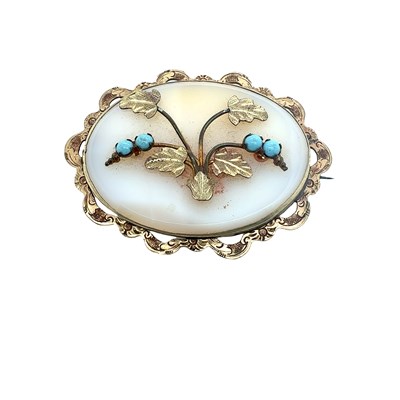 Lot 62 - Two late Victorian brooches, each with a gilt...