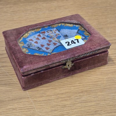 Lot 247 - A late Victorian playing card box. The top is...