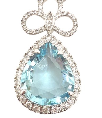 Lot 43 - A pear-shaped aquamarine, marquise cut and...