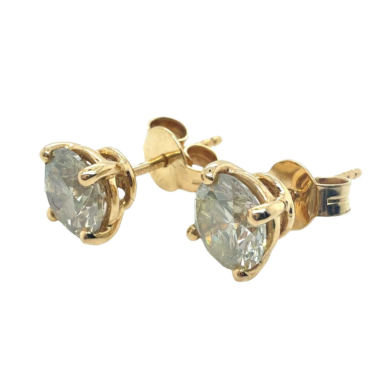 Lot 37 - A certificated pair of 18ct hallmarked yellow...