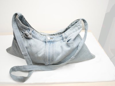 Lot 101 - Denim bag, re-purposed from denim jeans...