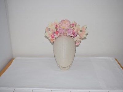 Lot 110 - Statement floral headband featuring vintage...