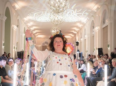 Lot 113 - Formal gown upcycled from an old wedding dress...