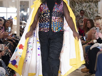 Lot 117 - Cape and Crown, made from parasol covers. The...