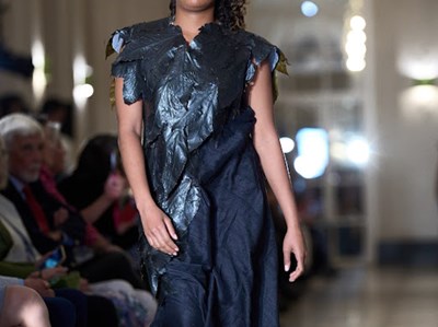 Lot 119 - Garment handmade from foraged leaves, designed...