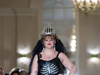 Lot 126 - Queen of bones This dress is a striking gothic-...