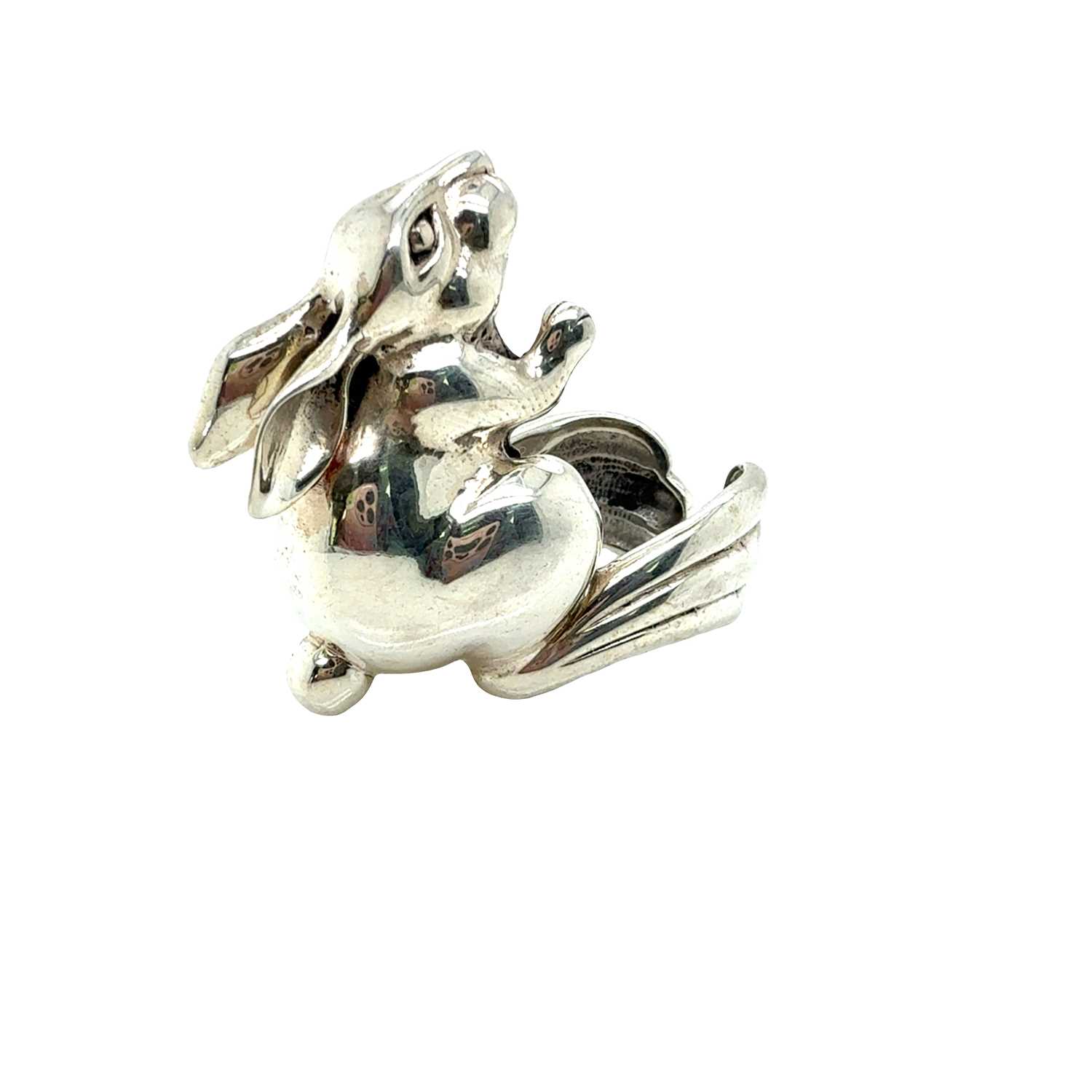 Lot 73 - An unusual, whimsical rabbit-form ring, well...
