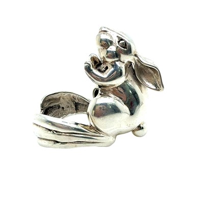 Lot 73 - An unusual, whimsical rabbit-form ring, well...
