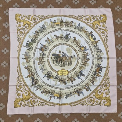 Lot 142 - Hermès - La Promenade de Longchamps silk scarf.