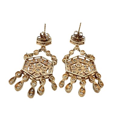 Lot 83 - A pair of rose-gold, gilt silver and cubic...