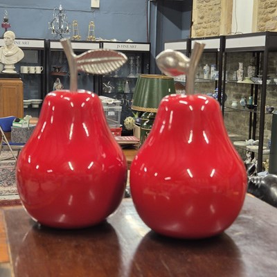 Lot 97 - A pair of contemporary large red pear...