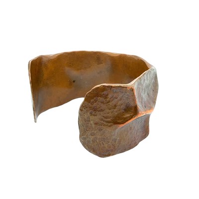 Lot 86 - A vintage c.1970 brutalist hammered copper...