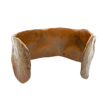 Lot 86 - A vintage c.1970 brutalist hammered copper...