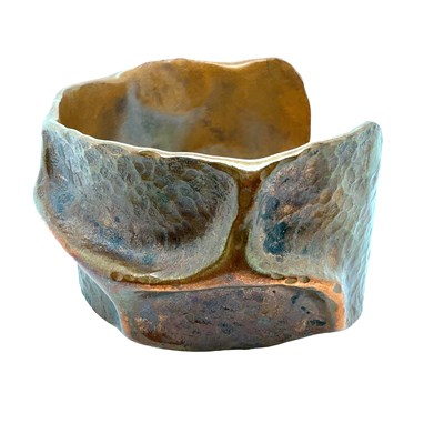 Lot 86 - A vintage c.1970 brutalist hammered copper...