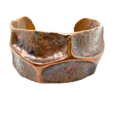 Lot 86 - A vintage c.1970 brutalist hammered copper...