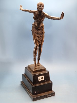 Lot 231 - An Art Deco-style bronze figure of a dancing girl