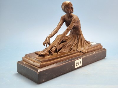 Lot 235 - An Art Deco-style bronze and marble-based...