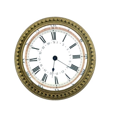 Lot 93 - An antique brass desk clock /paperweight, with...