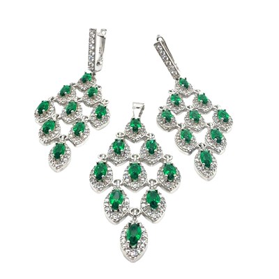 Lot 85 - A silver pendant and earring suite of...