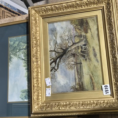 Lot 1510 - early 20th century school. Oak tree and stile...